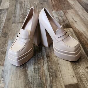 Burness Women's Tan Wedge Platform Slip On Shoes Size 7 Y2K 70S Groovy